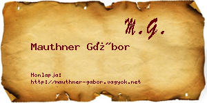 Mauthner Gábor névjegykártya